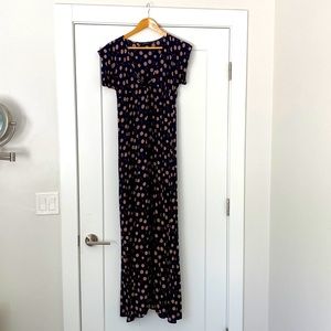 Ark & Co long maxi dress with low cut tie at chest area